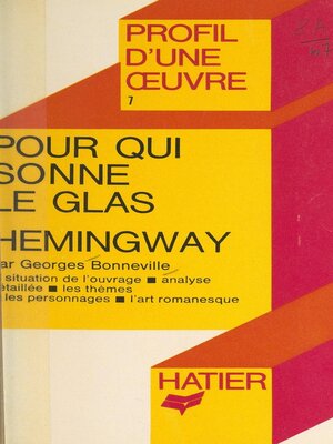 cover image of Pour qui sonne le glas, Hemingway